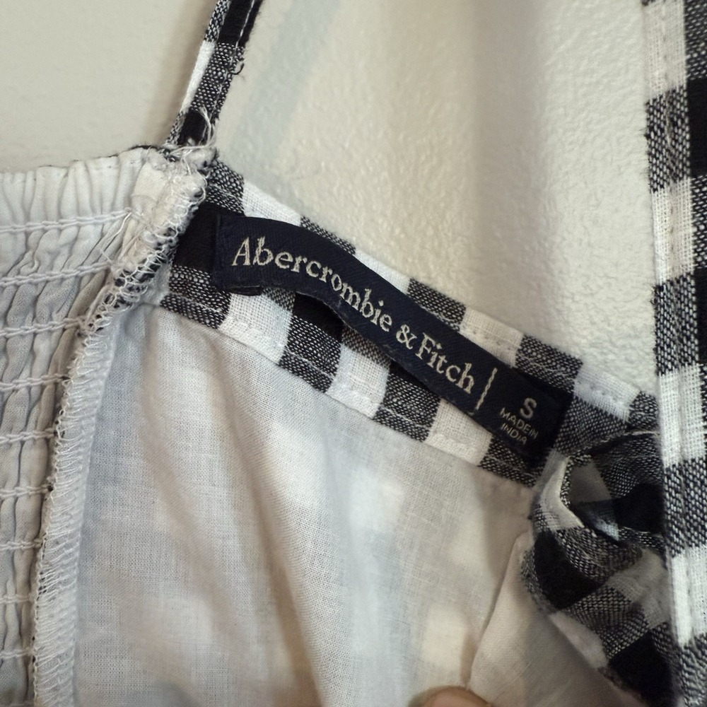 Abercrombie &‎ Fitch Women's Gingham Dress Size SM Black White 90's Y2K - Picture 3 of 8